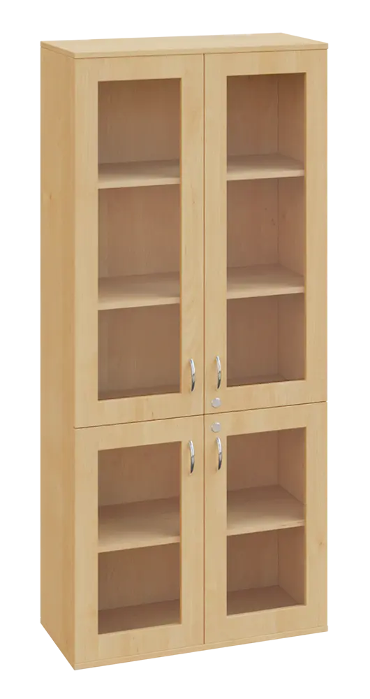 SPO 33 skříň 4-dveřová/ sklo lamino - javor horský